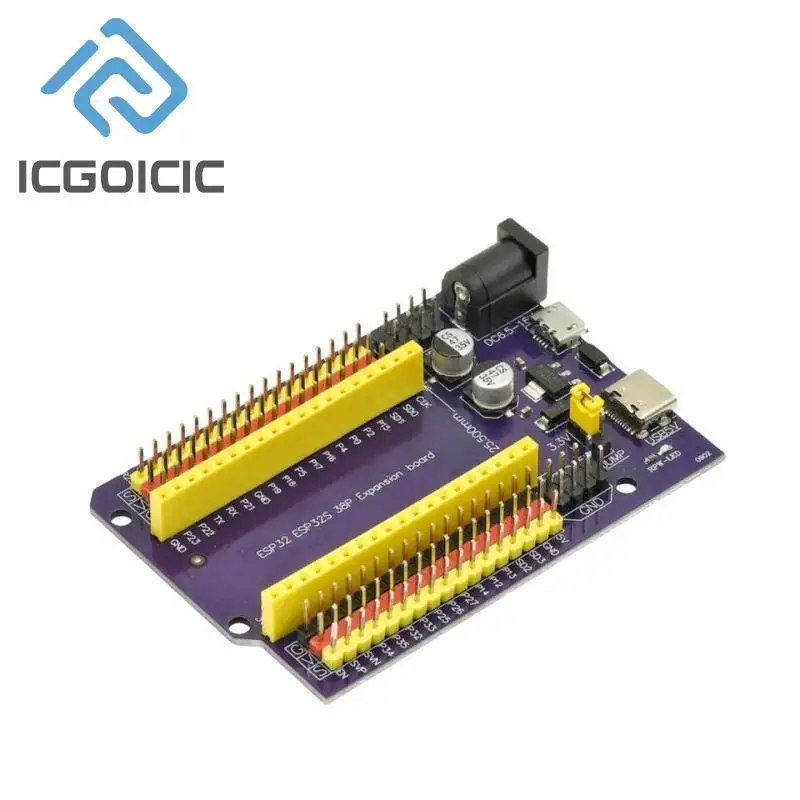 Placa de desarrollo ESP32 TYPE-C/MICRO USB CP2102 WiFi + Bluetooth compatible con placa de expansión de ESP32-DevKitC-32 de doble núcleo 38 pines