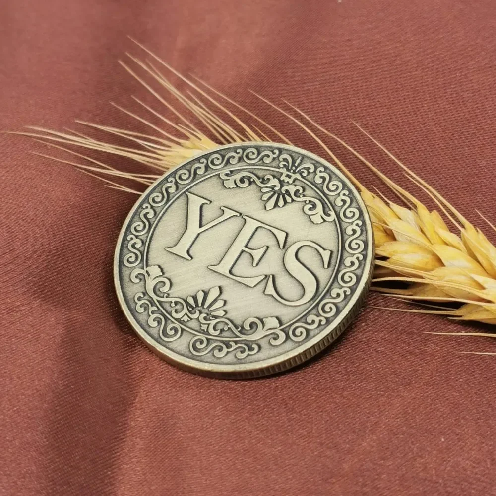 Bronce Sí o No moneda conmemorativa recuerdo juego de monedas sin moneda novedad sí sin carta desafío monedas fabricante de decisiones