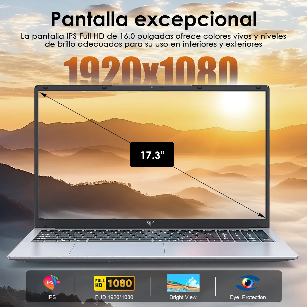 ACEMAGIC Laptop 17.3'' FHD Intel Alder Lake N97 up to 3.6GHz 16GB DDR4 512GB SSD with Windows 11