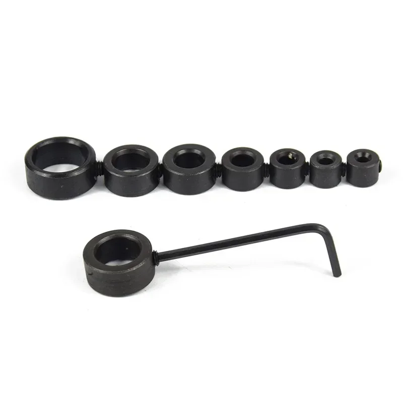 STONEGO 8pcs Drill Bit Depth Stop Rings - 3-16mm Adjustable Collars, Positioner, for Precision Woodworking