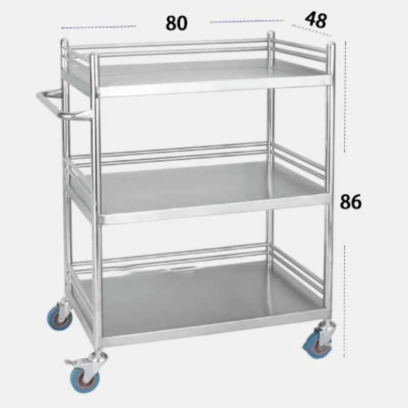 Carrello per salone in acciaio inossidabile Carrello per ospedale Carrello per salone di bellezza Carrello mobile per attrezzature mediche per sala operatoria Z