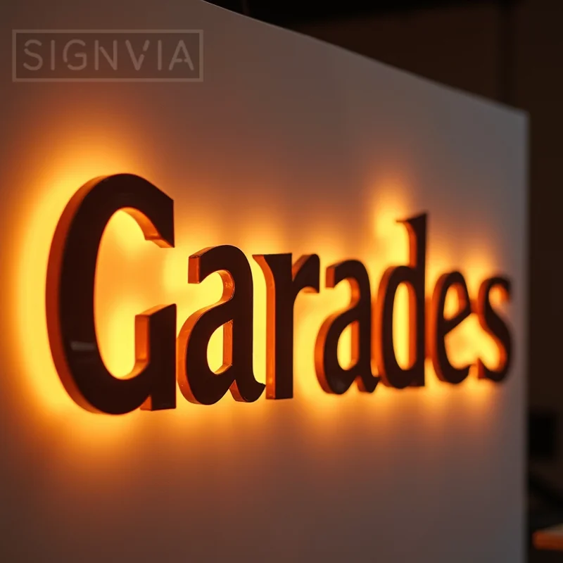 Custom 3D Metal LED Backlit Letters Sign For Outdoor Business Storefront Waterproof Illuminated Light Up Advertising Signage