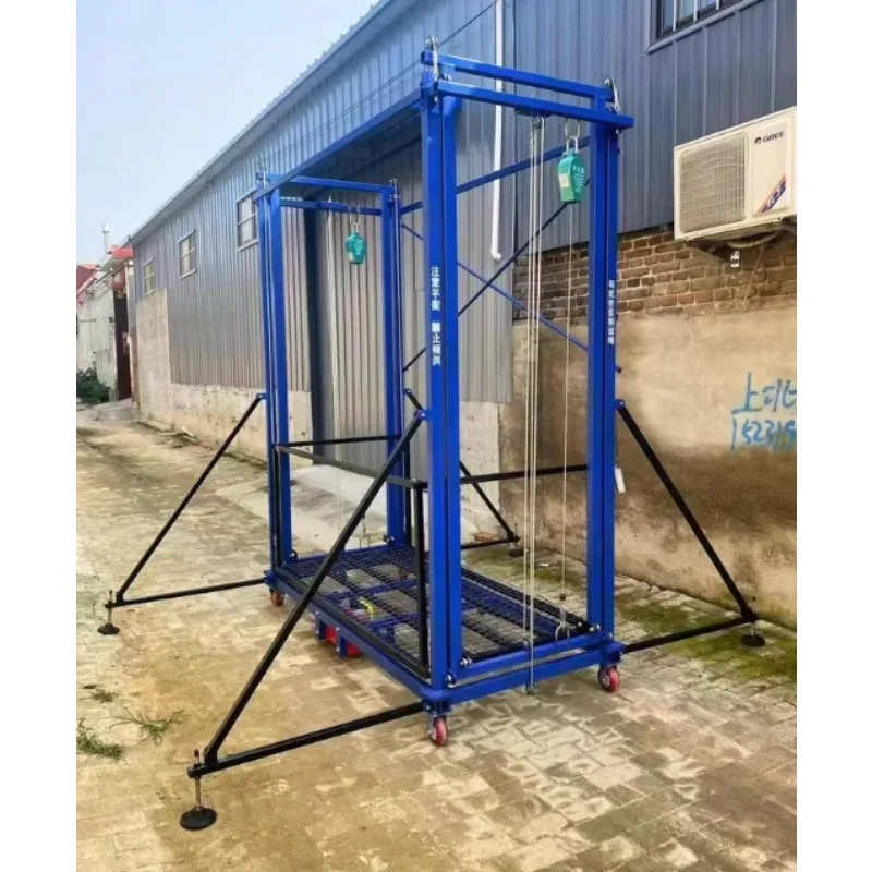 Sollevatore elettrico per impalcature, piattaforma di sollevamento automatica con telecomando mobile, ascensore portatile per decorazioni per interni ed esterni