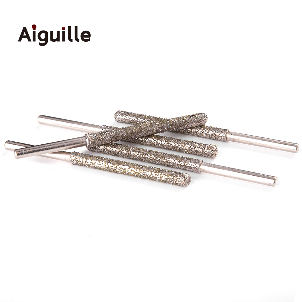 Aiguille 60# shank 4mm Grinding Burr 80mm Ultra-long Grinding Bits Stone Metal Peeling Point Diamond Grinding Burr Trimming Bits