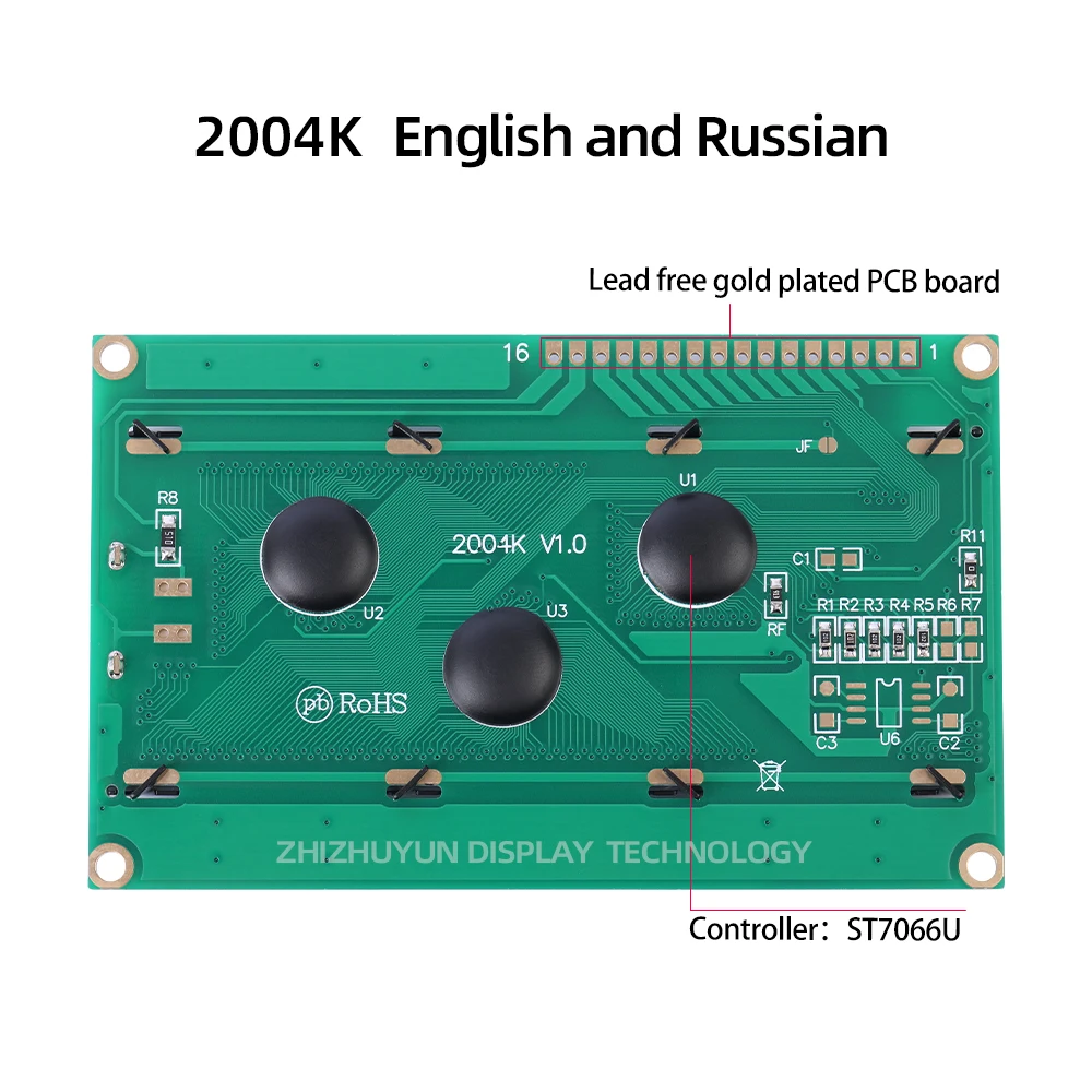 Módulo de pantalla LCD LCD2004, pantalla ámbar en inglés y ruso 2004K para pantalla LCD Arduino 20*4 20X4