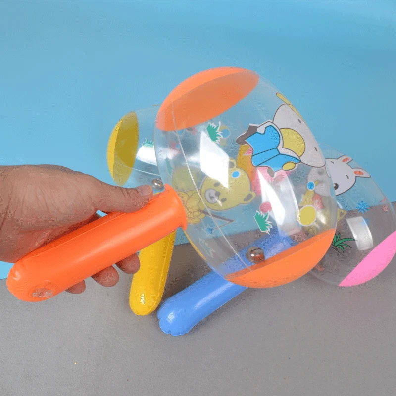 1 ชิ้นเด็ก Inflatable Hammer ของเล่นเสียง Bell สําหรับเด็กการ์ตูนสัตว์จับค้อนของเล่นตลก Rattles สําหรับของขวัญเด็ก