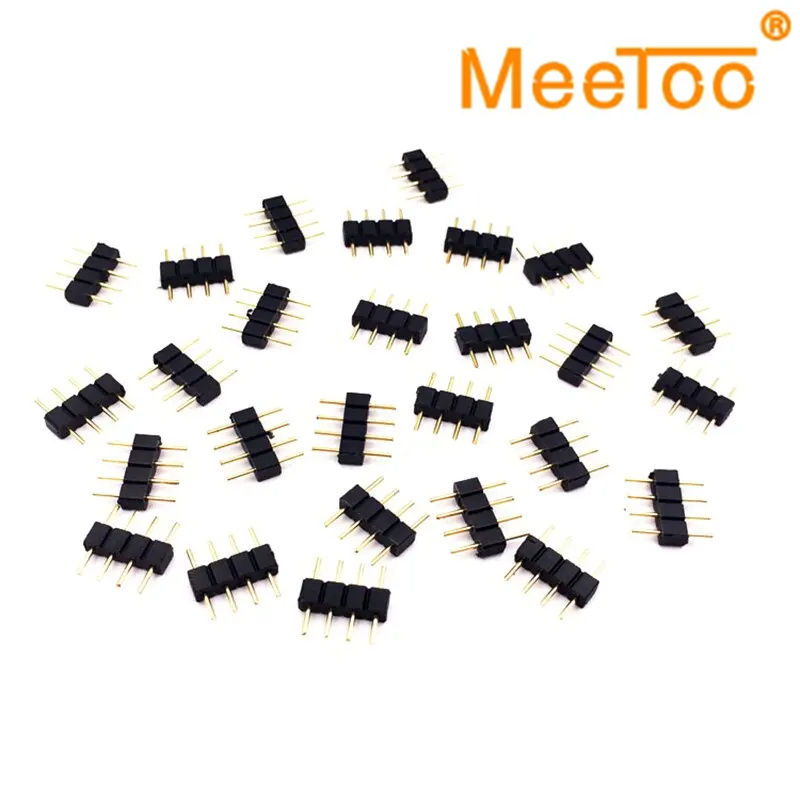 LED-Stecker-Adapter, Nadel, männlich, Doppelstecker, 4-polig, für RGB 5050, 3528, 2835, LED-Streifen, DIY, bunte Lichter, Einsatz