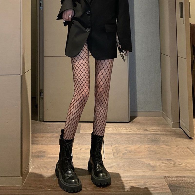 Medias clásicas de malla de encaje ahuecadas de Lolita, pantimedias con fondo, medias calientes, medias blancas de ratán Floral Retro de Lolita japonesa