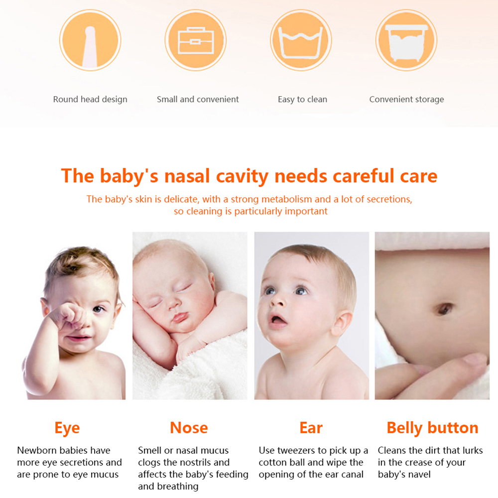 Baby Dig Booger 클립 유아 귀 코 배꼽 청소 도구 어린이 안전 족집게 청소 집게 유아 비강 관리
