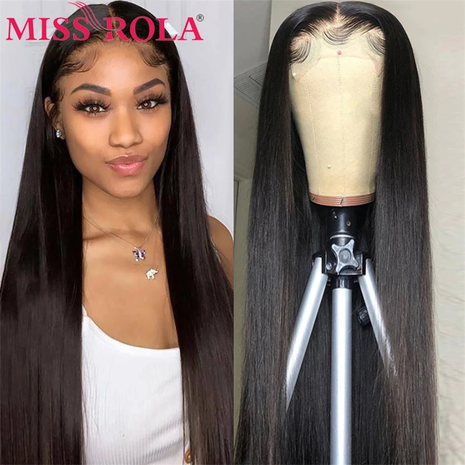Парики из натуральных бразильских волос Miss Rola, прямые, Реми 100%, 13 х4
