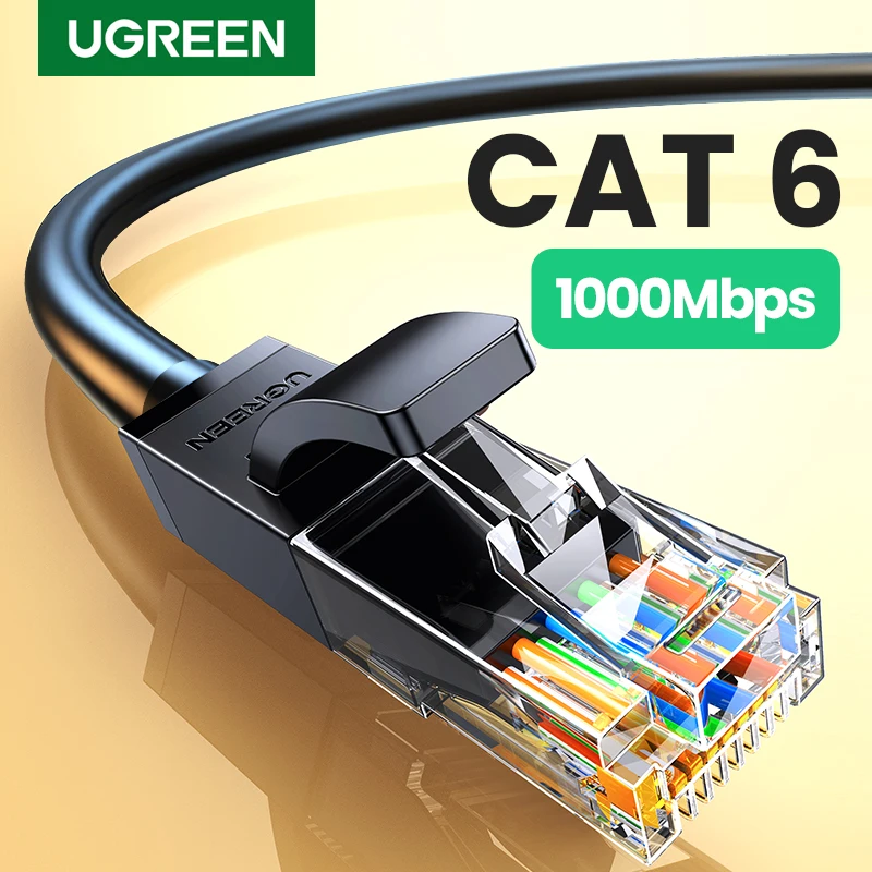 UGREEN Ethernet-кабель 1000 Мбит/с Cat 6 Сетевой шнур UTP Гигабитный сетевой провод для ноутбука Маршрутизатор RJ45 CAT6 Ethernet-кабель
