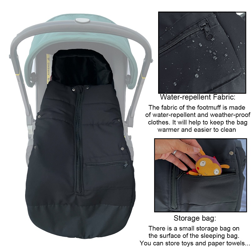 COLU KID ®   Kinderwagenzubehör Fußsack wasserdicht warm kompatibel mit Doona Kinderwagen, universeller Autositz