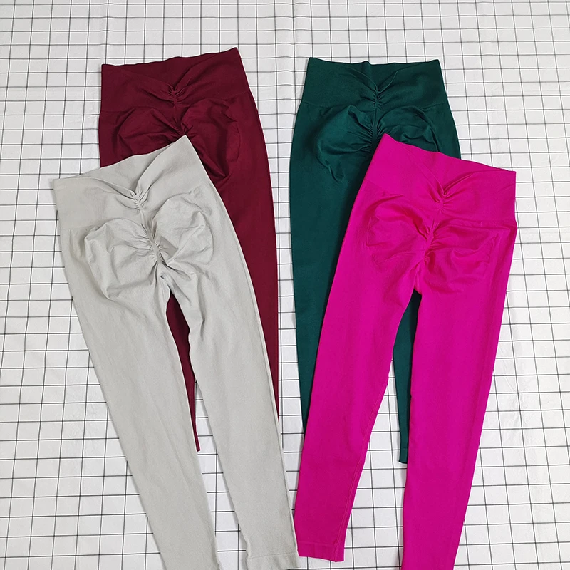 Women's High-Waisted Hip-Lifting Yoga Pants - Tight, Elastic, Quick-Dry, V-Waist Yoga and Fitness Leggings