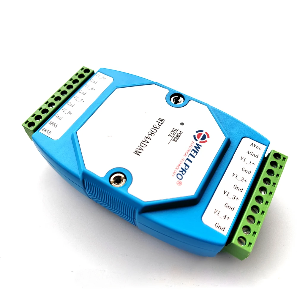 WP3084ADAM 8VI 0-10V Analoge Ingangsspanning Acquisitie Module RS485 Modbus Rtu Communicatie Wellpro