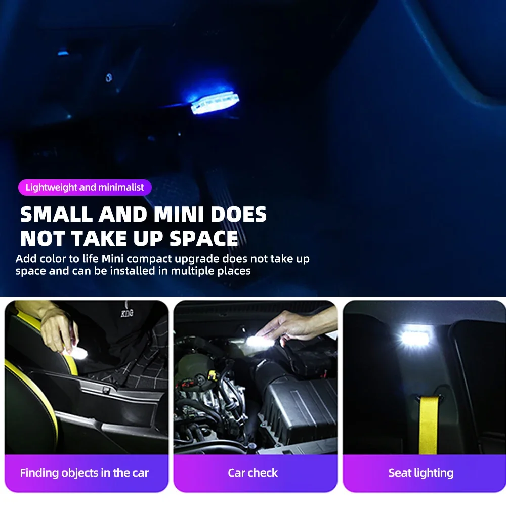 USB tactile lumière Led voiture intérieur lumière Auto toit plafond lampe de lecture LED voiture style veilleuse Mini USB charge voiture lumière