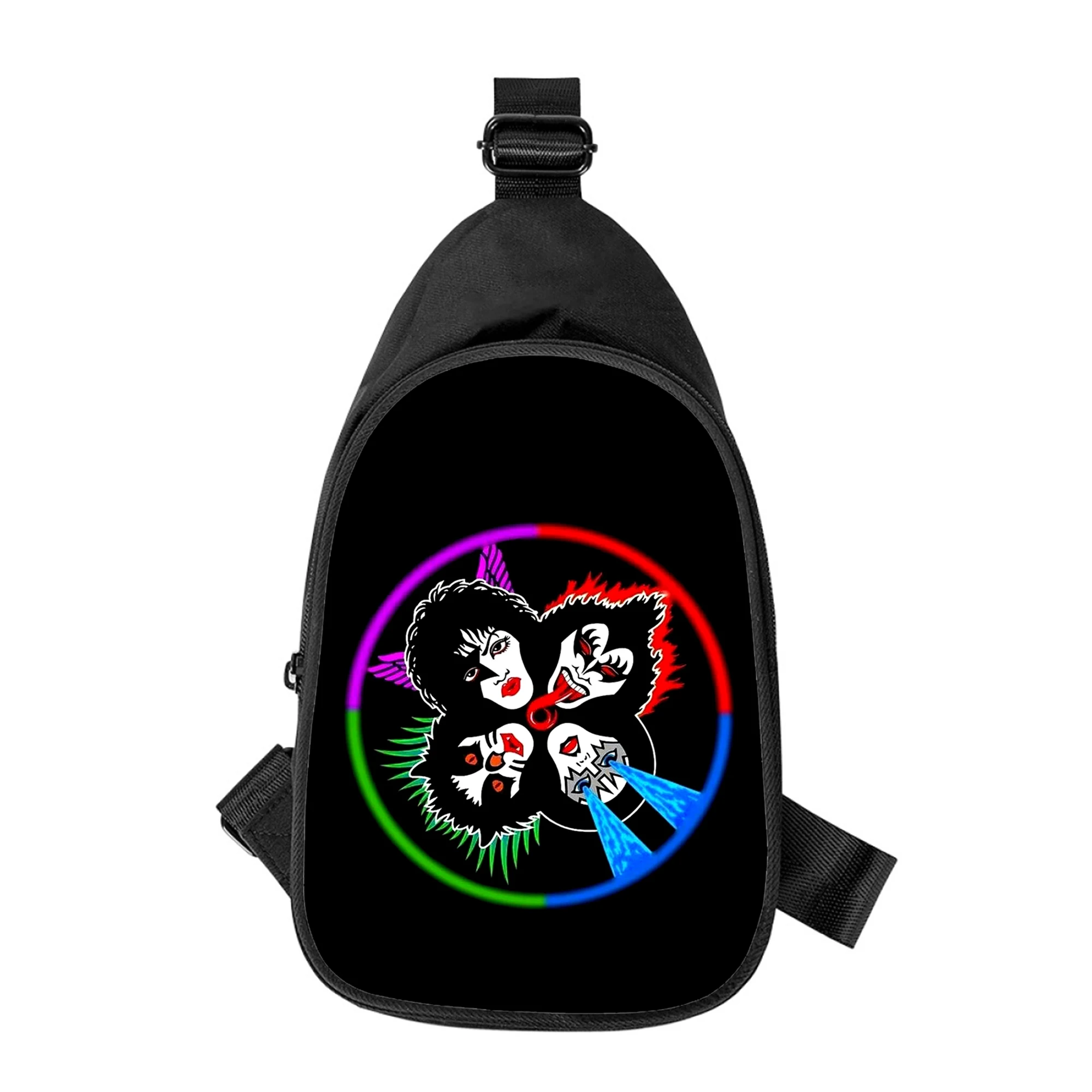 Kuss Band 3D-Druck neue Männer Kreuz Brusttasche diagonal Frauen Umhängetasche Ehemann Schule Hüft tasche männliche Brust packung