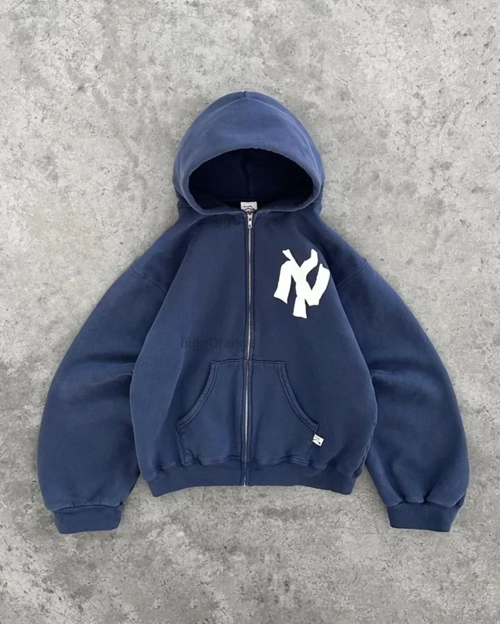 Y2K Harajuku moda carta patrón impreso Sudadera con capucha cadera capucha Casual suelta hombres y mujeres sudadera con cremallera de gran tamaño