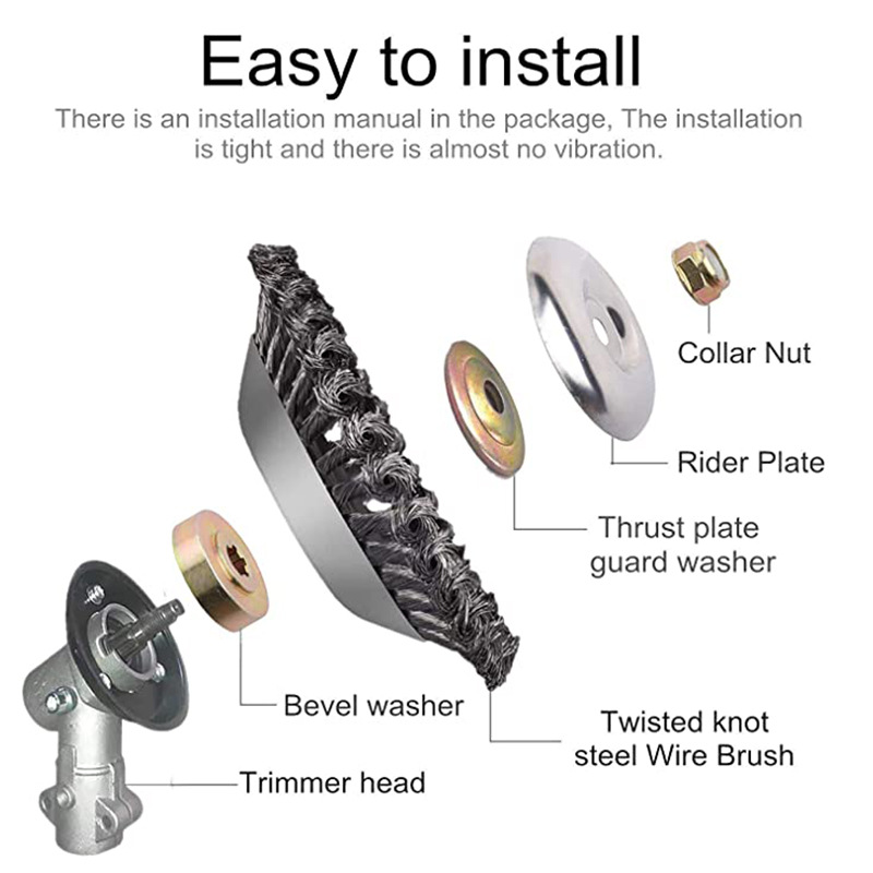 Upgrade 6/8 Inch Onkruid Bosmaaier Hoofd Grasmaaier Universele Grastrimmer Hoofd Staaldraad Wiel Borstel Tuin Trimmer Hoofd