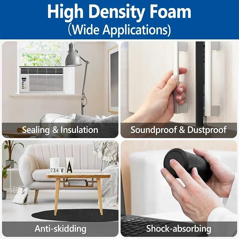 Self-Adhesive Sponge Sealing Strip Window Door Anti-collision Sealing Strips Windproof Sound-Proof Door Gap Sealing Foam Tapes