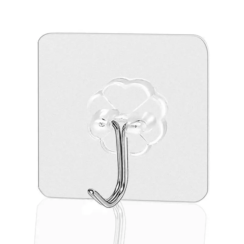 Perforation-free and Traceless Hooks Wall Transparent Adhesive Hooks Strong Load-bearing Bathroom and Kitchen Adhesive Hooks