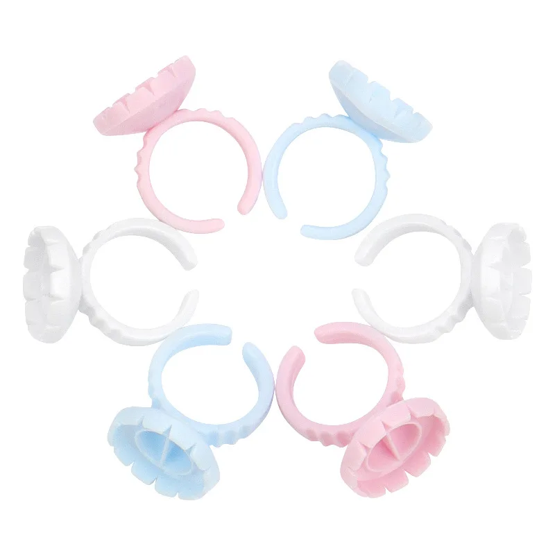 50/100 Viên Sỉ Dùng Một Lần Mi Keo Quạt Ly Nhẫn Giá Đỡ Hộp Đựng Hình Xăm Sắc Tố Cây Nối Mi Dụng Cụ Làn Mi Tiếp Liệu