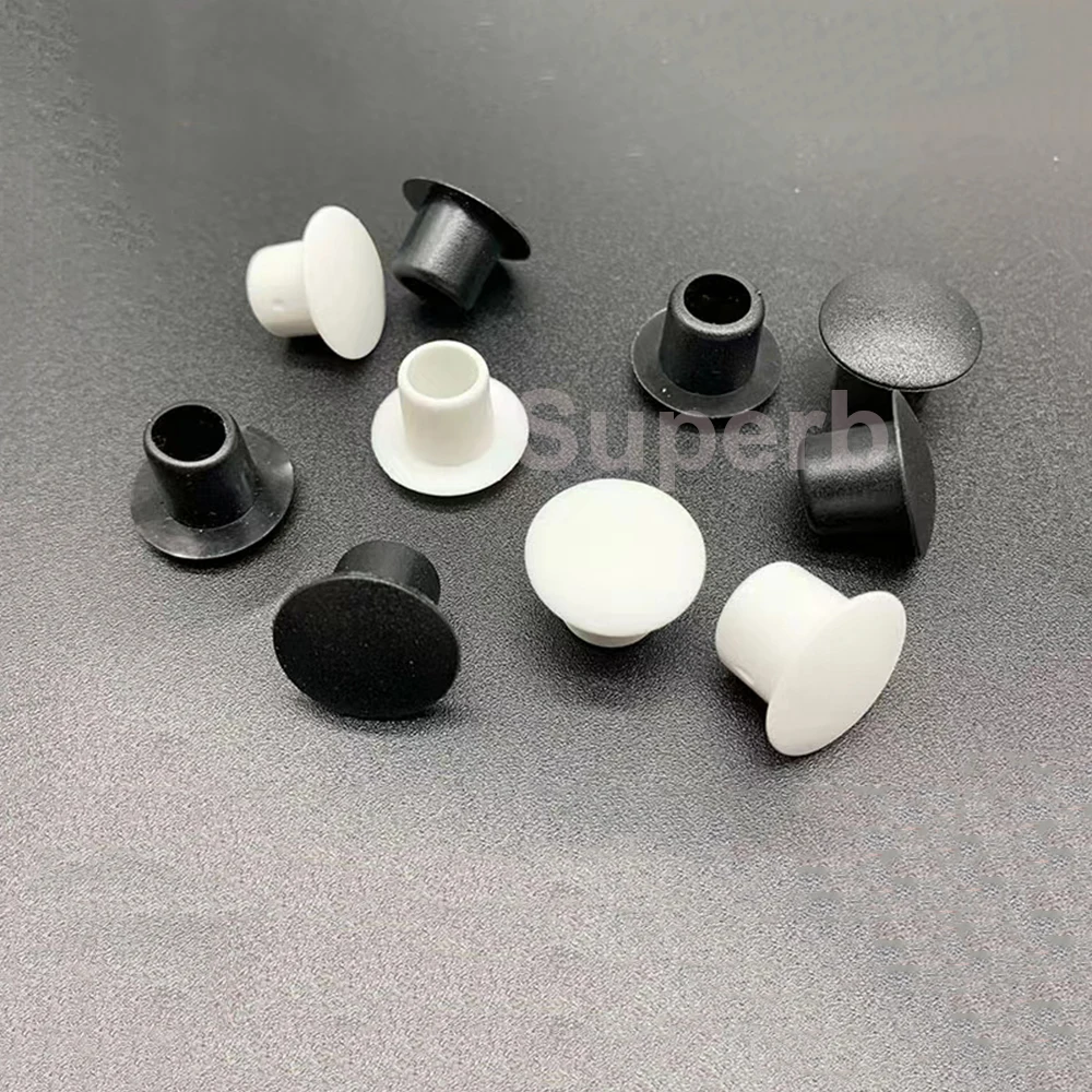 5/10/20Pcs PVC Mềm Cao Su Lỗ Cắm 9Mm 10mm11mm Trắng/Đen Bụi Nắp Không Thấm Nước vòng Ống Niêm Phong Cắm Phần Cứng Vít Bao Gồm