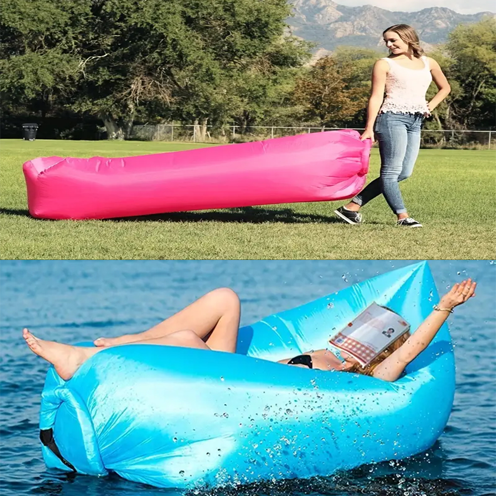 Hamaca inflable para sofá de aire, sofá inflable para acampar, silla de aire para exteriores, playa, senderismo, picnics, festivales de música