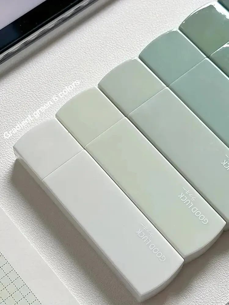 1 แพ็ค 6 เทปแก้ไขGradients MacaronสีแบบพกพาMute Trackless Square Shapeใช้งานง่ายสําหรับโรงเรียนOffice Home Supp