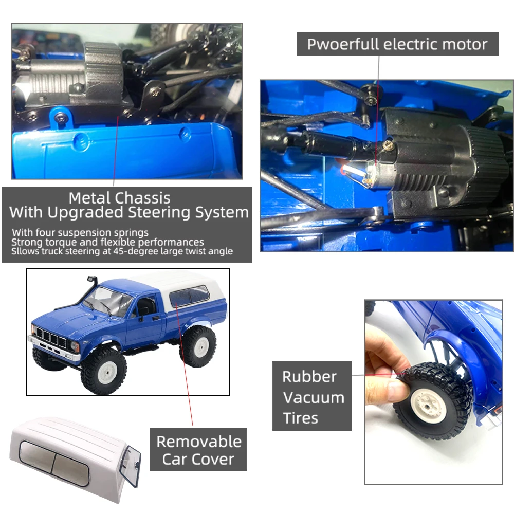 子供用電動ラジコンカー1:16,C24-1 g,4wd 2.4,クローラー,登山トラック,LEDライト,1/16,子供用ギフト玩具