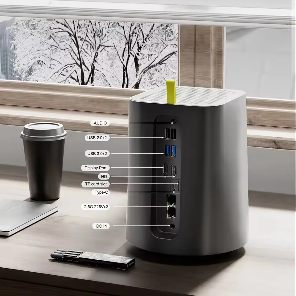 Topton 4x GbE LAN Mạng 2-Bay NAS N1 Mini PC AMD Athlon 3050e Kèm Theo Phương Tiện Lưu Trữ Máy Chủ Riêng Tư đám Mây Tường Lửa Mềm Router