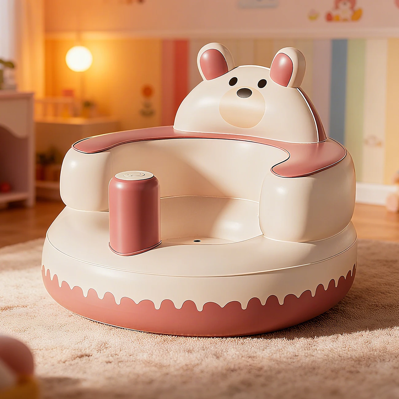 Cadeira inflável para bebês, assento inflável para bebês de 3 meses ou mais, assentos infantis para aprender a sentar, brincar, acampar