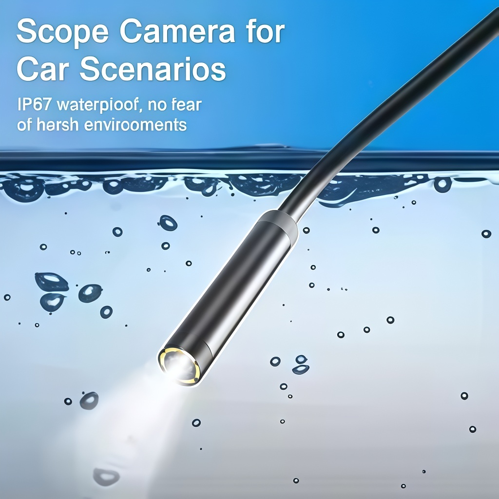 7.0mm USB-C Endoscope Camera, IP67 Waterproof with 6 Adjustable LEDs, Flexible Borescope for Android/PC/Phone Inspection