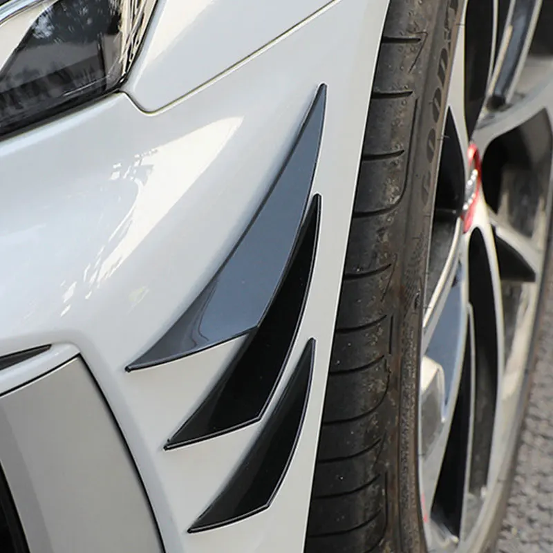 4/6 個フロントバンパーリップ装飾ディフューザースプリッターフィンボディスポイラーカナード自動修正カナード外装部品ユニバーサル