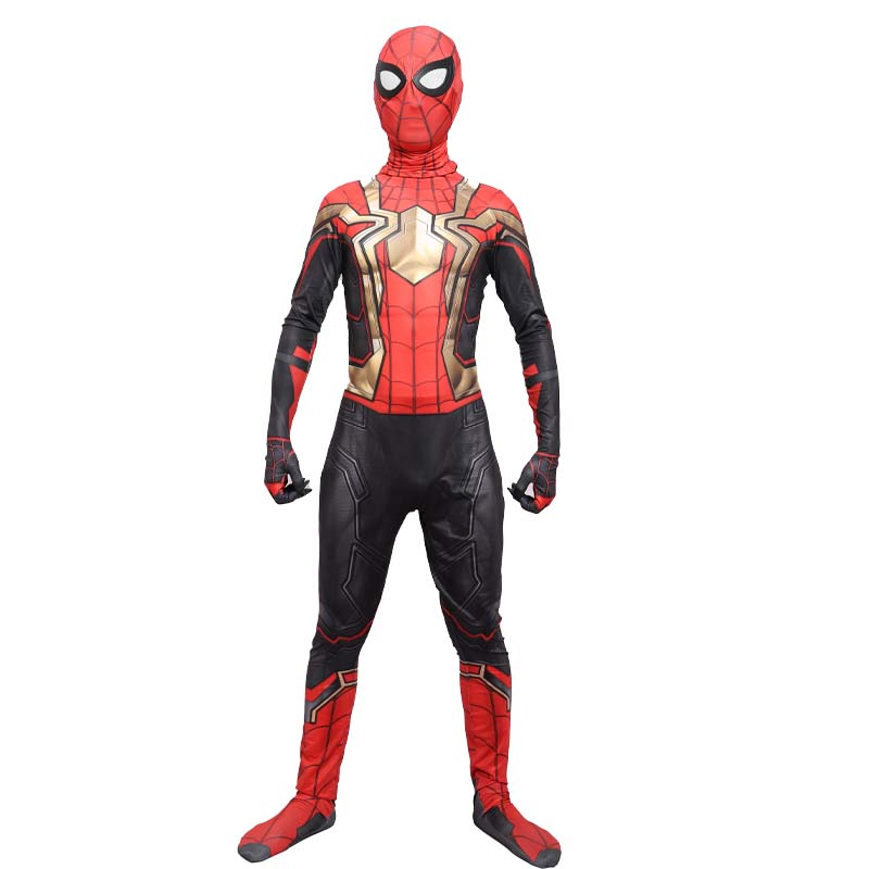 Costume da supereroe Spider Man Tuta Miles Spiderman Costumi cosplay di Halloween Tuta Copricapo Separazione Set da festa