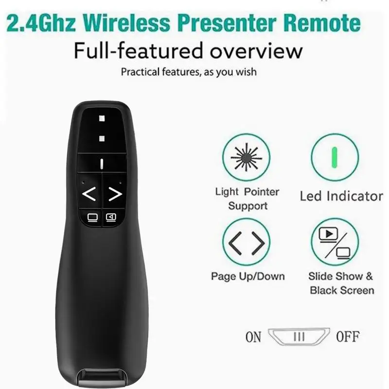 Clicker de presentación puntero inalámbrico Clicker para presentación Control remoto puntero de presentador PPT Slide Advancer Pen para