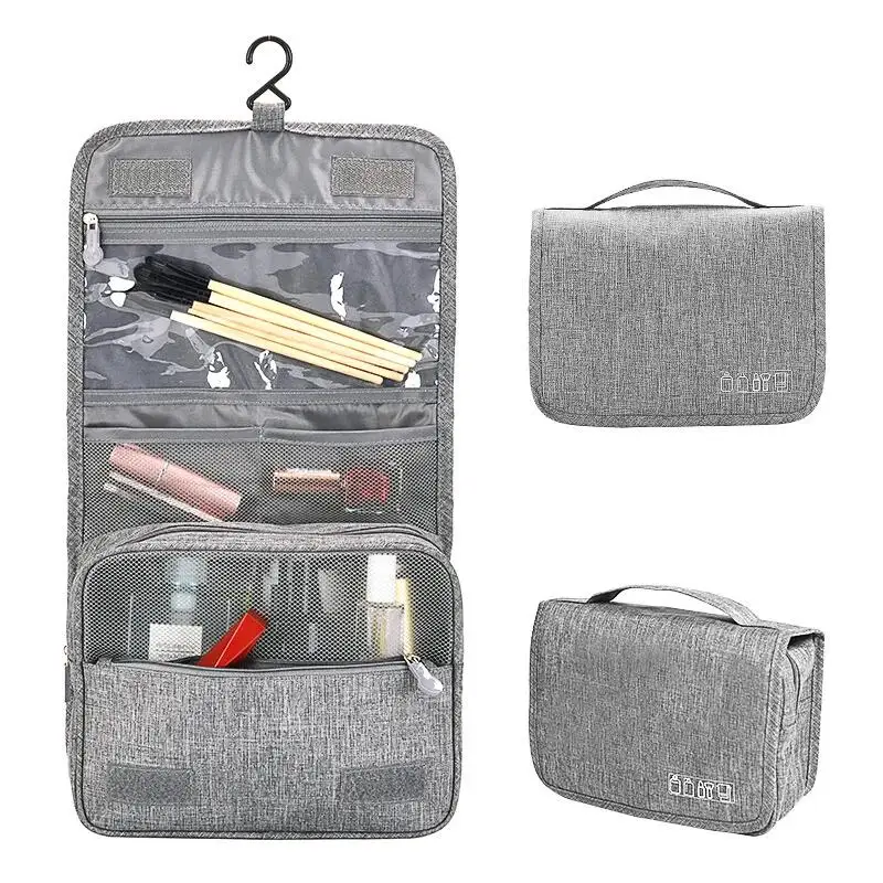 Bolsa de almacenamiento portátil de tela Oxford para hombre y mujer, organizador de artículos de tocador, bolsa de cosméticos impermeable, bolsa de lavado de viaje colgante, 1 ud.