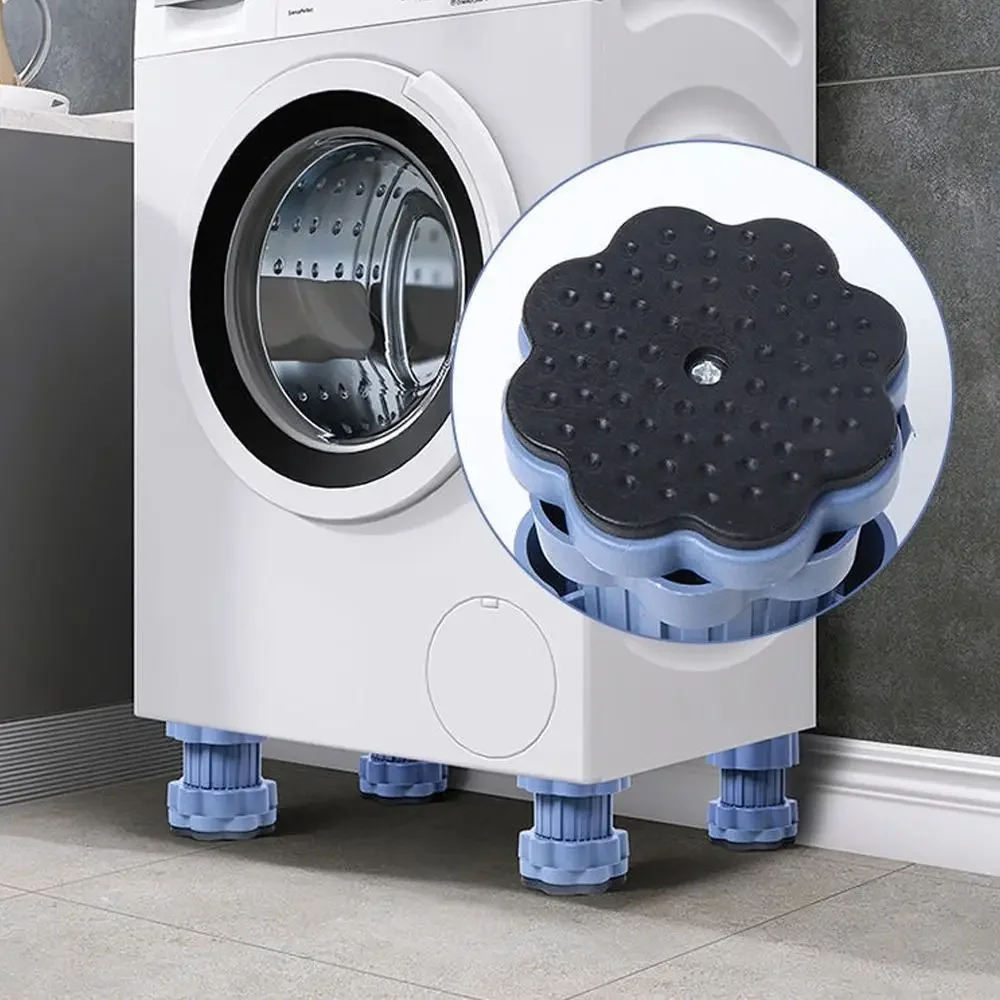 1/4Pc Washing Machine Foot Pad Adjustable Height Slipstop Skid Raiser Mat Prevent Moving Furniture Foot Pad Dampers Stand Useful