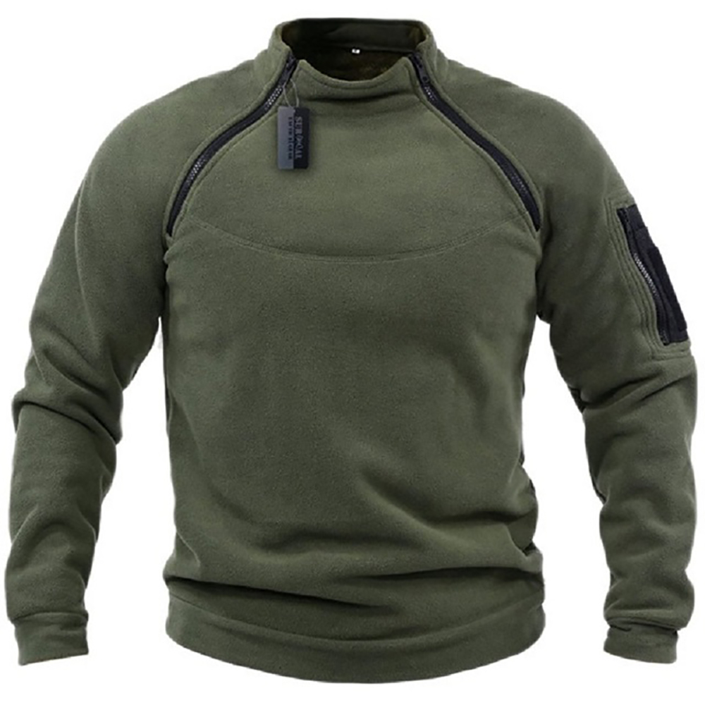 Veste polaire tactique d'extérieur pour hommes, vêtements chauds, pull à fermeture éclair, manteau coupe-vent, sweat-shirt thermique de randonnée