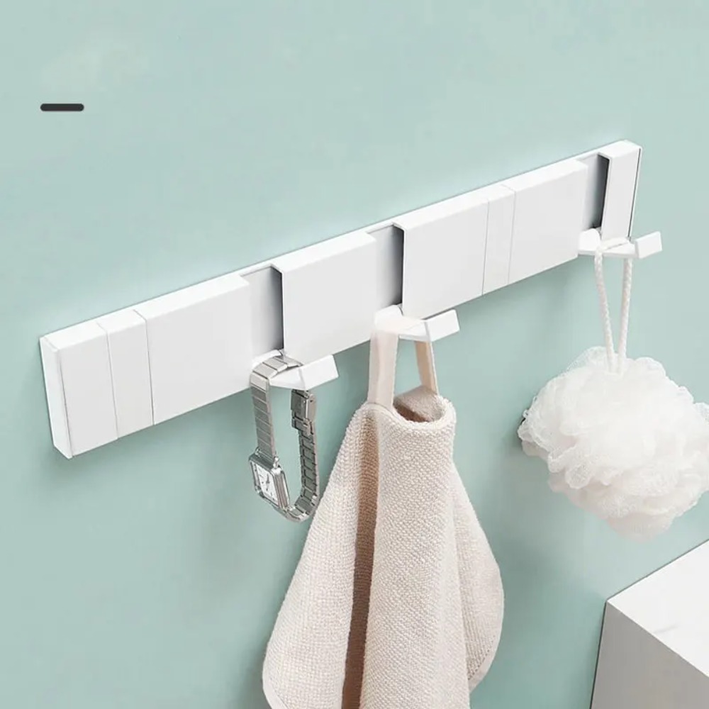 พับ Coat Rack ห้องน้ําแขวนผนังชั้นวางเหล็กชั้นวางด้านหลังตะขอประตูเสื้อผ้า Organizer Key Storage ผ้าเช็ดตัวเฟอร์นิเจอร์