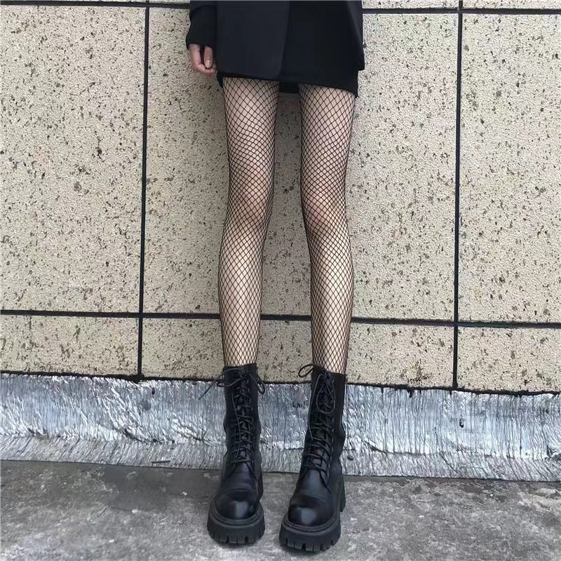 Donne calde lunghe sexy scava fuori calze a rete collant nero a vita alta calza collant collant a rete lingerie di alta qualità