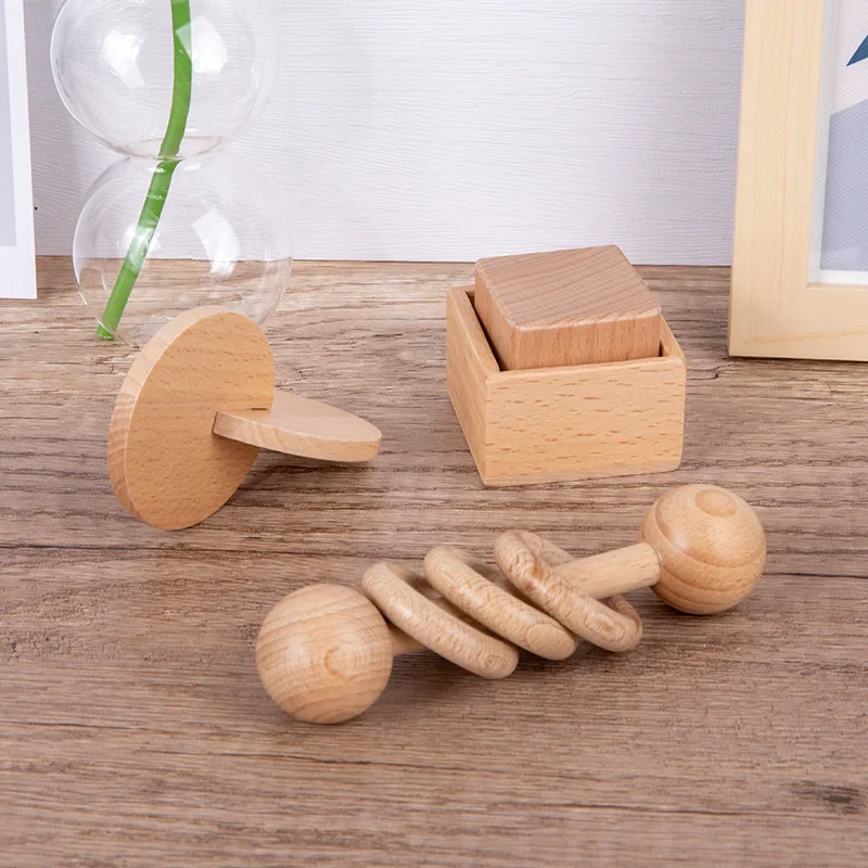Cho Bé Làm Dịu, Nắm, Bắt Tay, Rung Lắc Gỗ Chuông, Bé Răng Hàm, Tương Tác Beech Đồ Chơi Xếp Hình, giáo Dục Sớm Hình Dạng