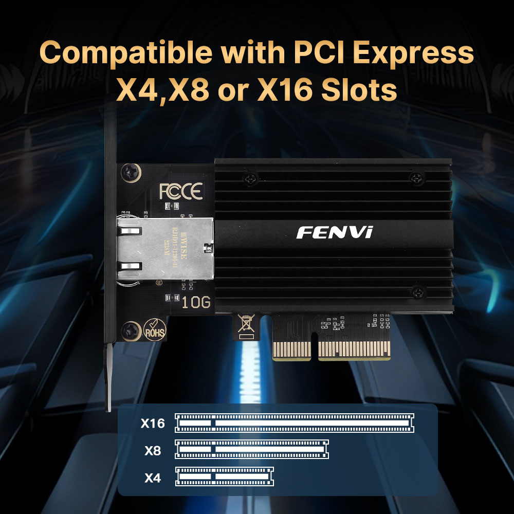 FENVI 10Gbps PCIE a tarjeta de red RJ45 Marvell AQC113 Gigabit Ethernet PCI Express LAN adaptador 10000Mbps para PC de escritorio Win10/11
