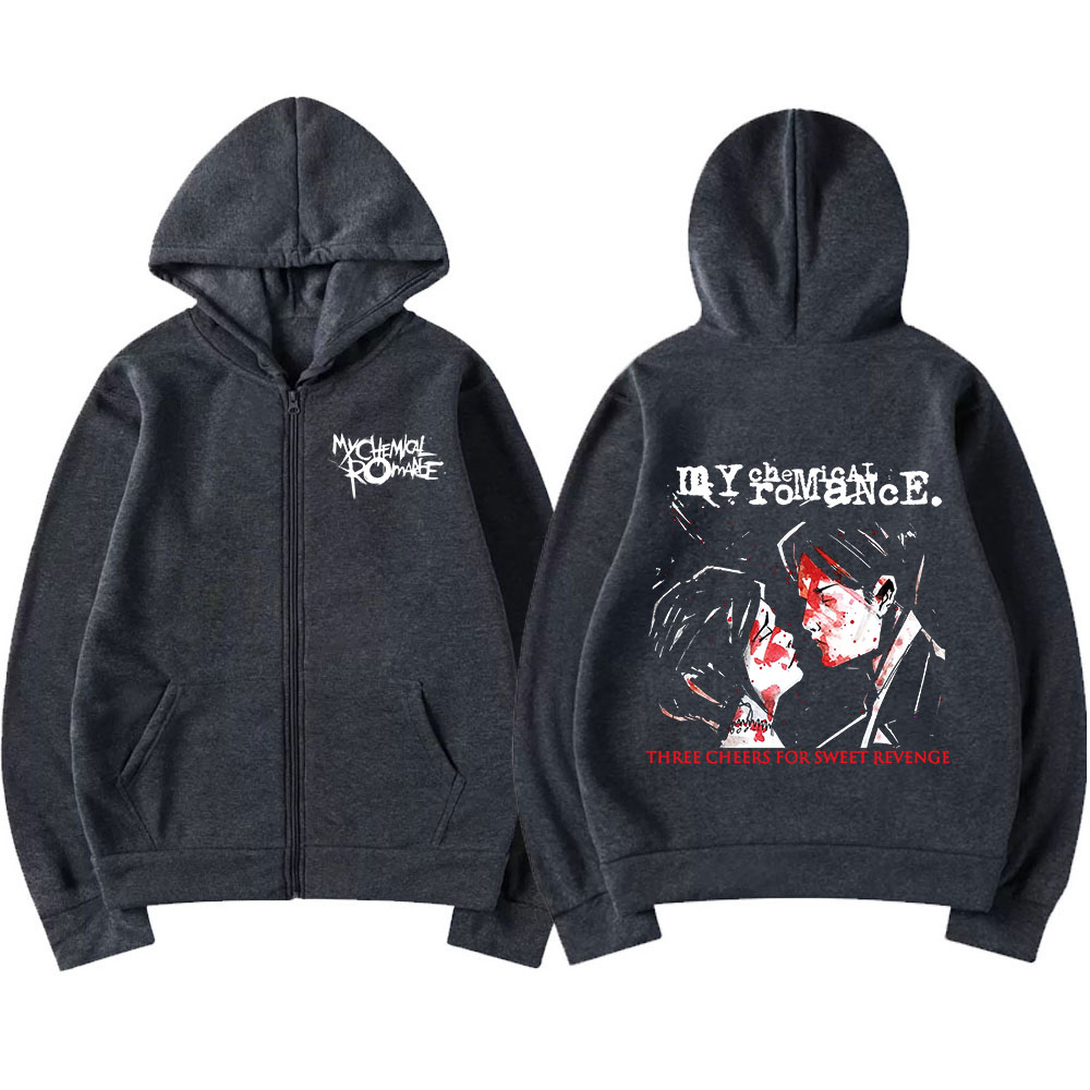 Banda de Rock My Chemical Romance Mcr Dead cremallera Sudadera con capucha desfile negro Punk Emo sudadera con cremallera hombres moda Vintage Hip Hop sudaderas con capucha