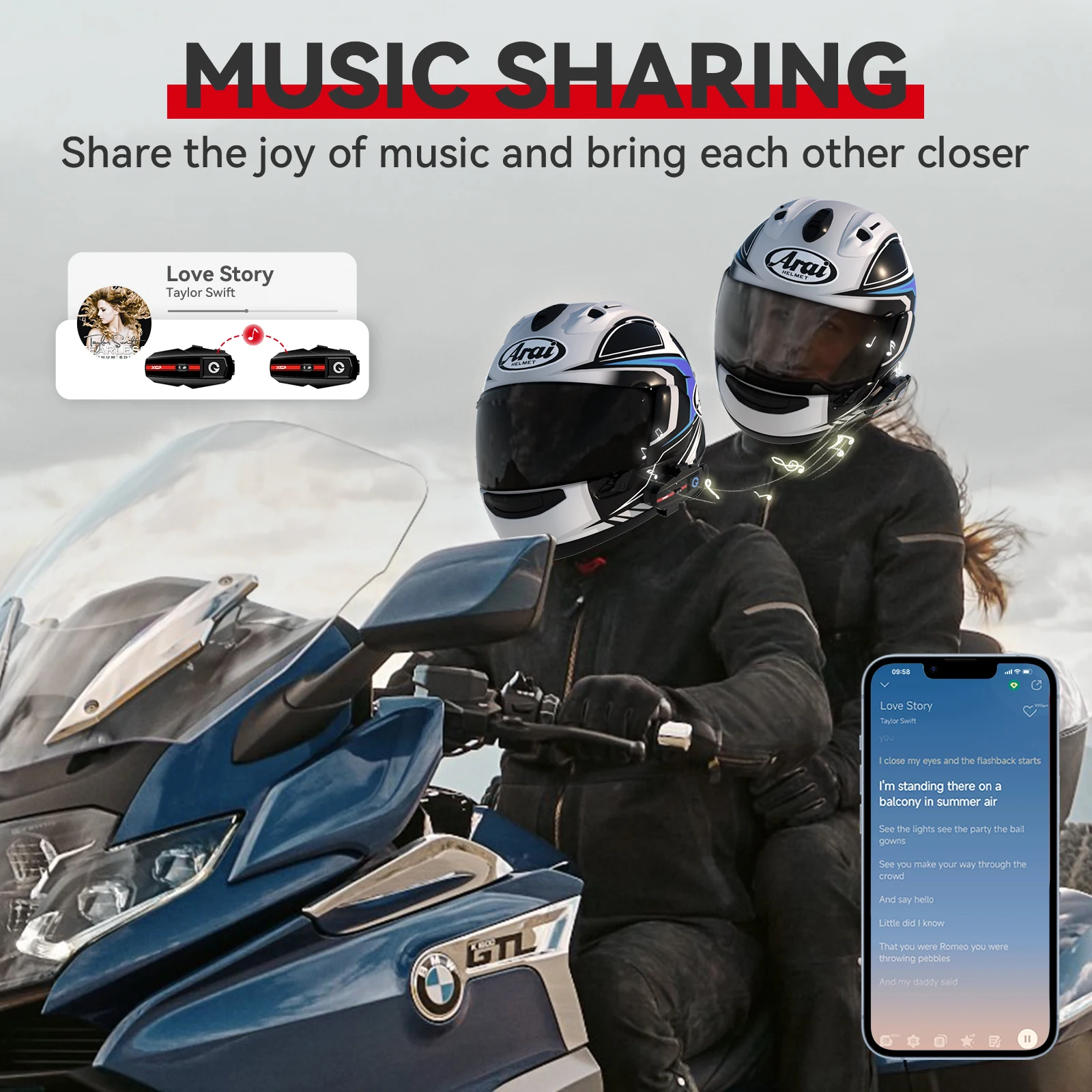 XGP-intercomunicador para motocicleta, cascos con Bluetooth, Control por voz, DSP/CVC/micrófono, reducción de ruido, 1000mAh, accesorios para motocicleta