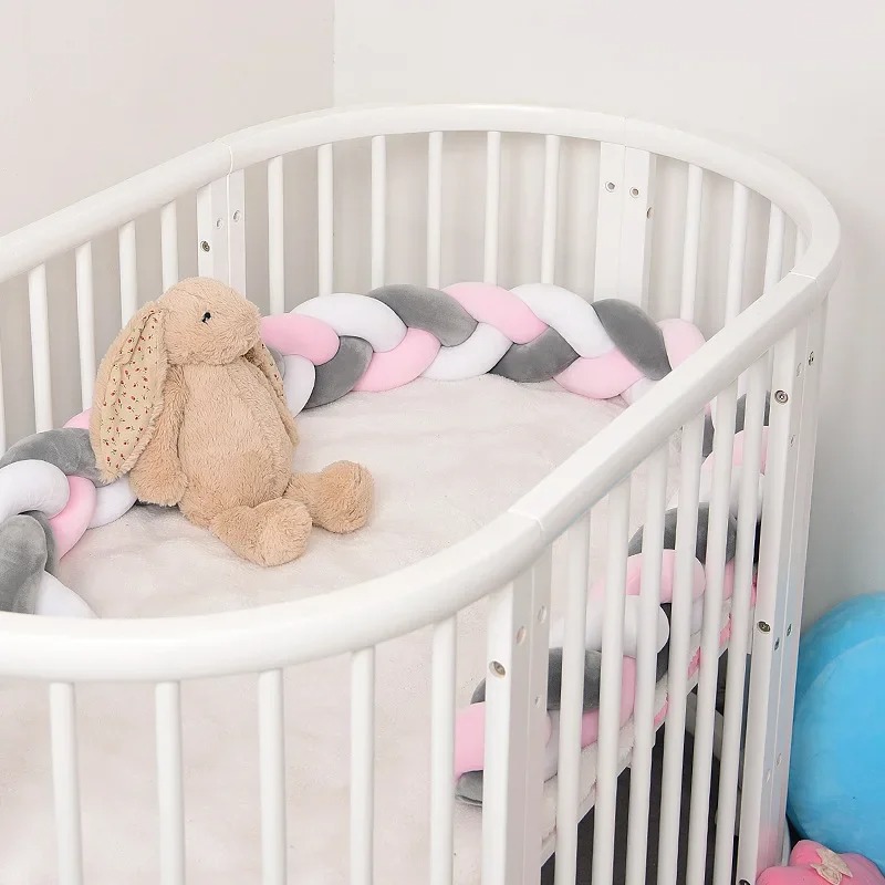1m/2m/3m/4m bebê pára-choques cama trança nó travesseiro almofada para berço infantil protetor berço decoração do quarto conjunto de cama menino decoração