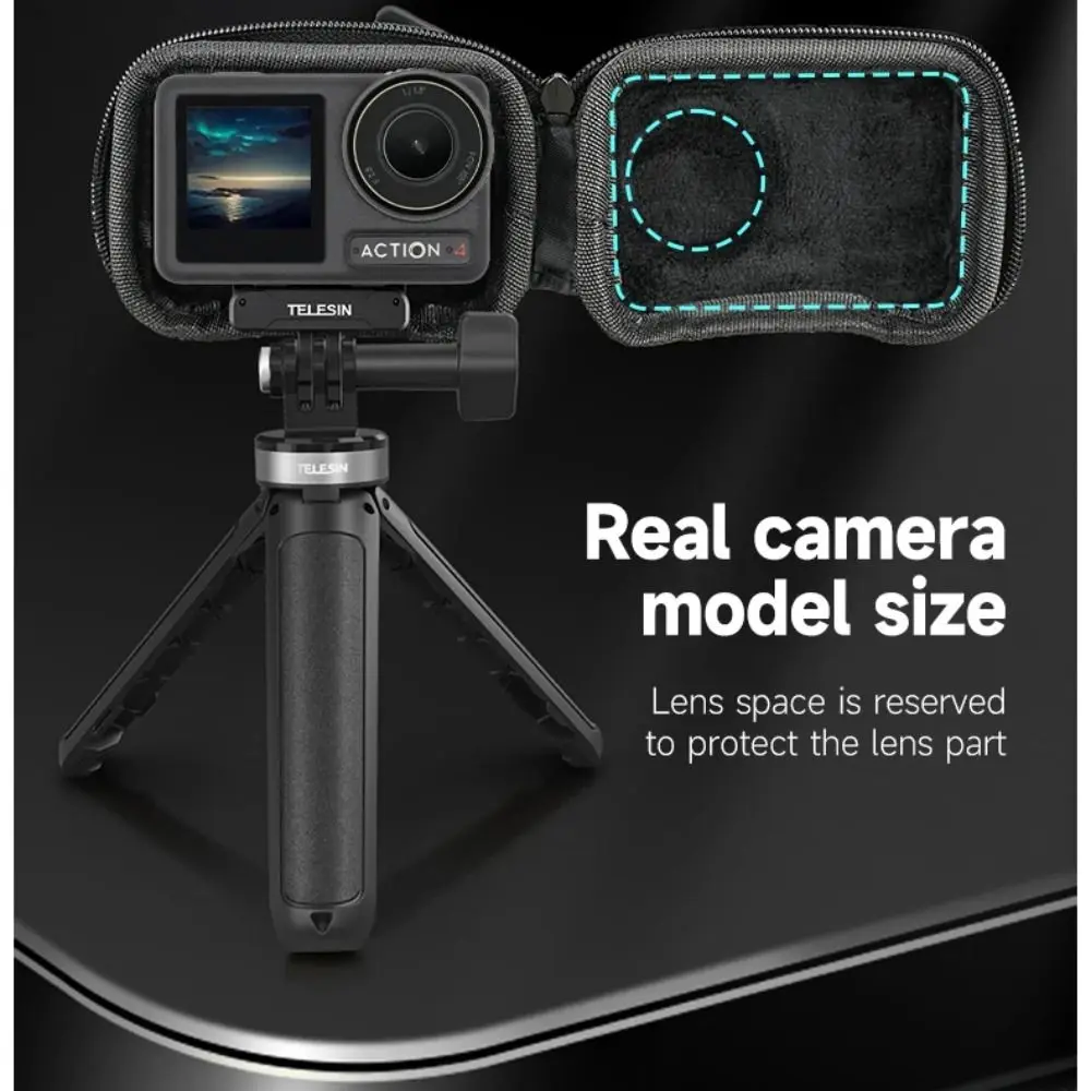 Mini Bolsa de Proteção Armazenamento para Dji Osmo Ação 4, escovado, Meio Aberto, Quick Release, Maleta para Ação 3 Acessórios