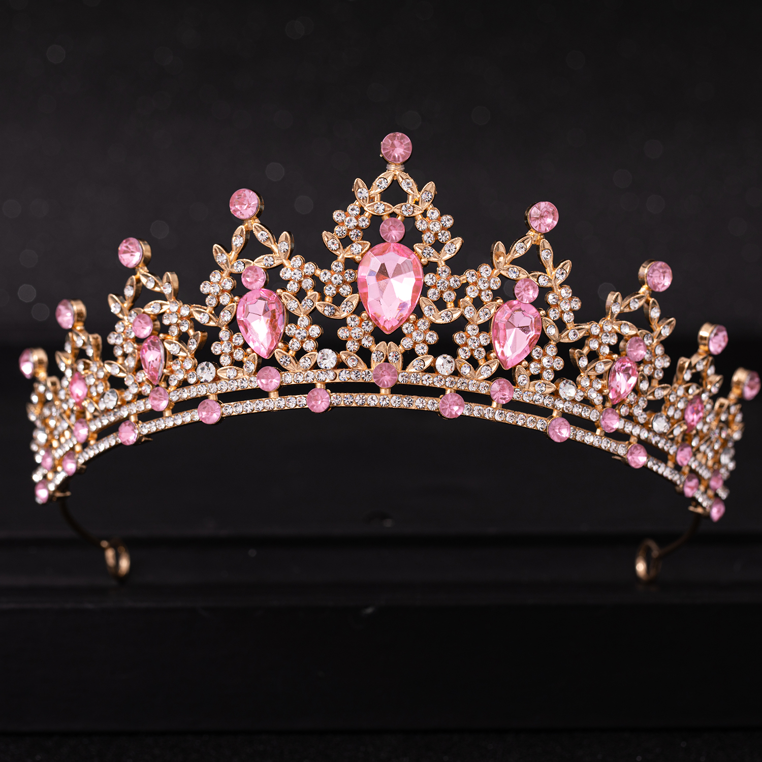 Bruiloft Haar Tiara Kristal Bruids Tiara Kroon Zilver Kleur Diadeem Sluier Tiara Bruiloft Haaraccessoires Hoofddeksels Hoofd Sieraden