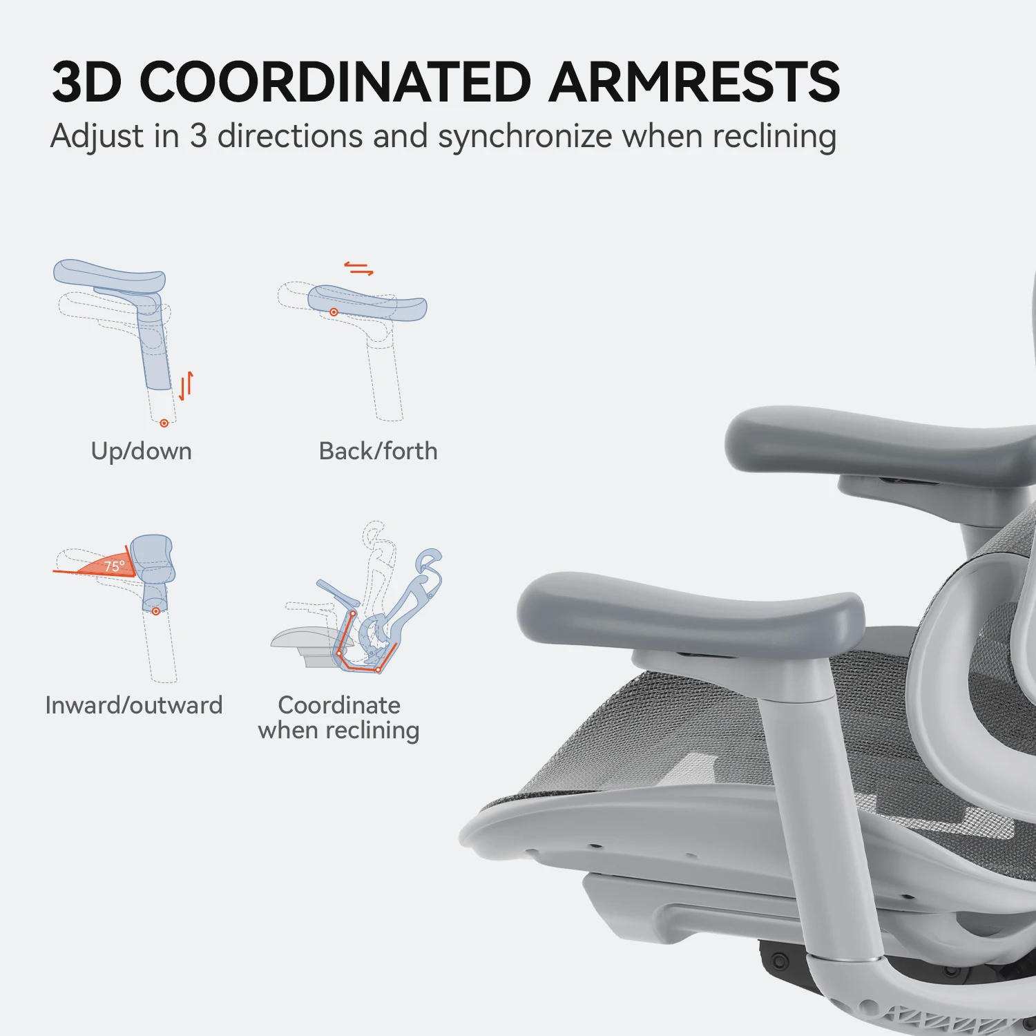 SIHOO Doro C300 Ergonomic Office Chair Soft 3D Armrests Dynamic Lumbar Support Home Office Chair Swivel Computer Desk Chair