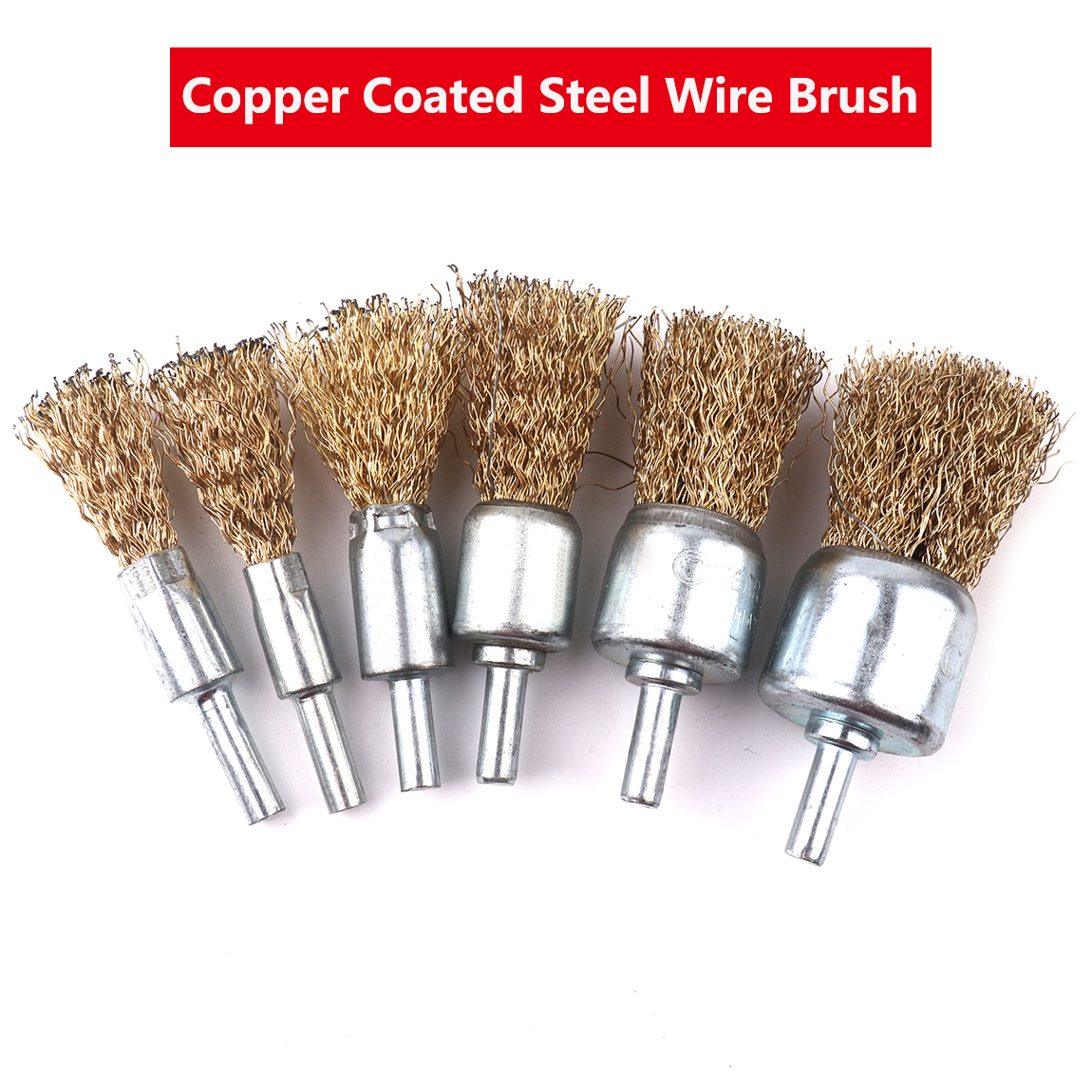 1 pz spazzola metallica in acciaio rivestito in rame spazzola per lucidatura spazzola per rimozione ruggine in metallo per utensile rotante per trapano