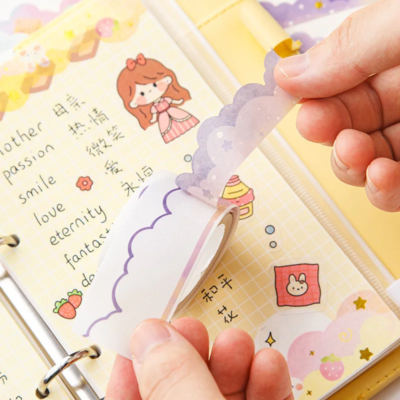 Ins Kawaii เมฆ Washi เทป DIY Scrapbooking สมุดบันทึกไดอารี่สติกเกอร์ Masking เทปเกาหลีเครื่องเขียนอุปกรณ์สํานักงาน